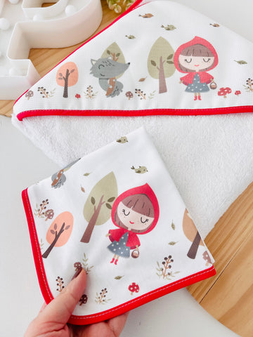 Pack capuchinho vermelho: toalha e fralda